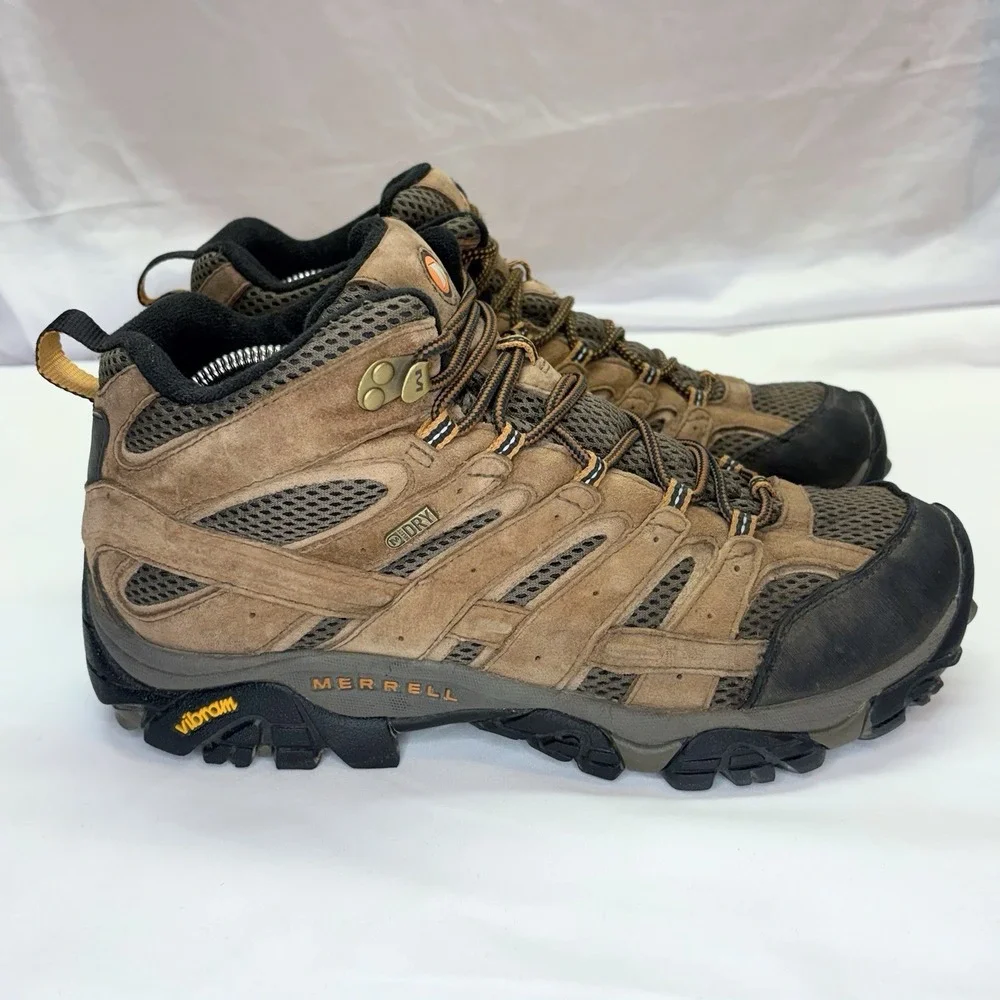 Merrell Moab 3 Mid Waterproof Hiking Boots Men's Size US 10.5 Earth Brown J06051